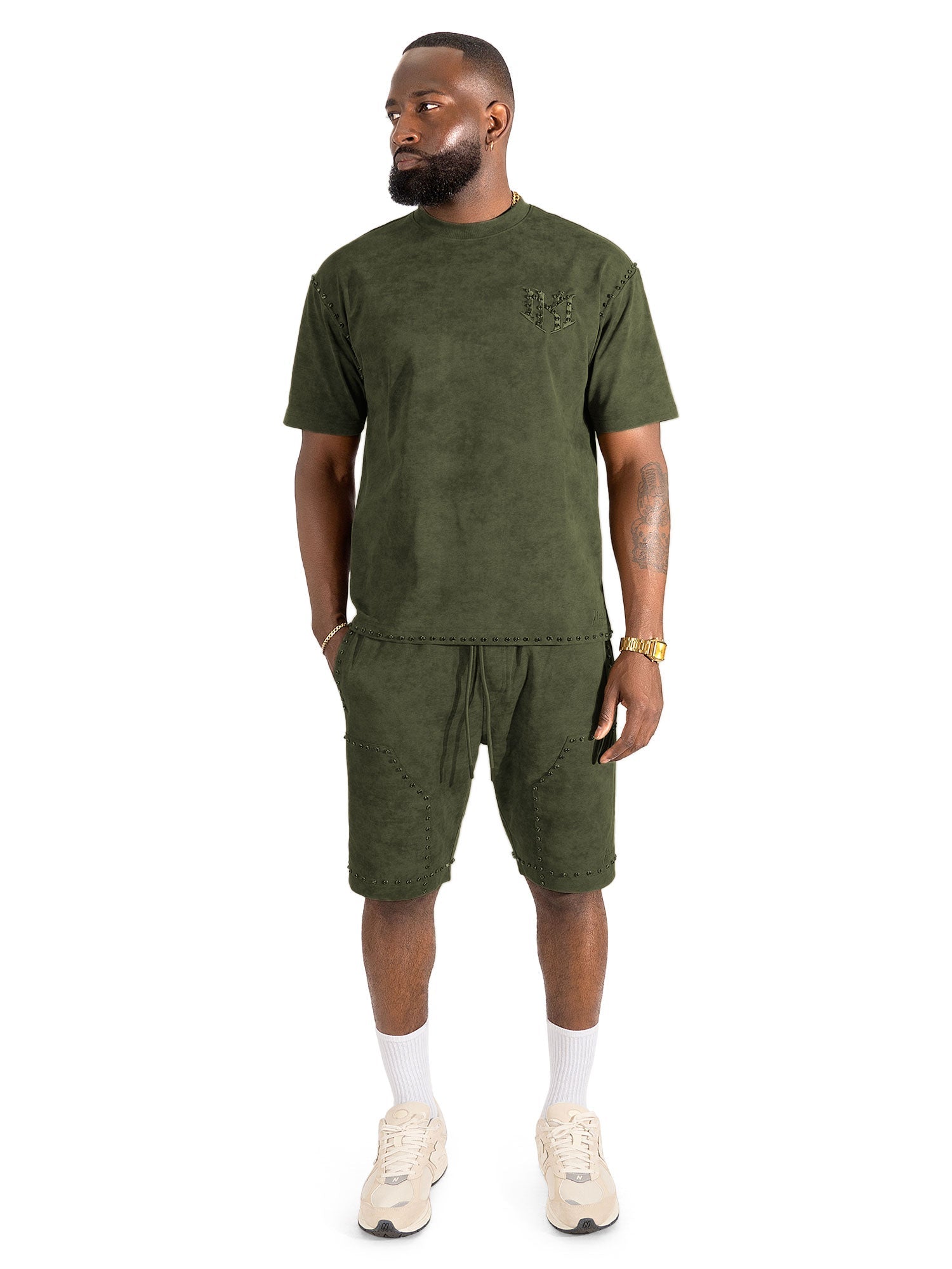 Makobi Prada Jersey Short Set in Olive - M183 – Vengeance78