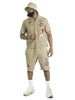 Makobi Vivere Twill Short Set in Khaki - M414