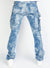 Politics Jeans - Mott - Blue Jacquard- Cargo Stacked Denim  - 520