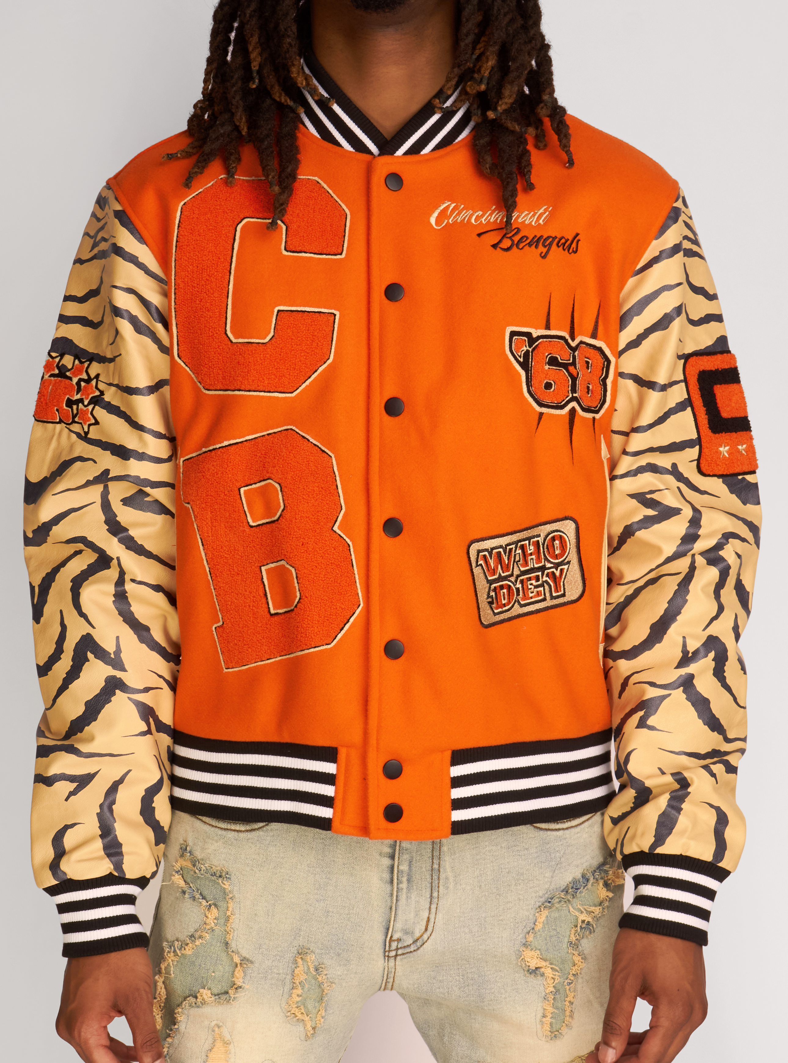 Vengeance78 Jacket - Bengals Varsity - Black And Orange - 426