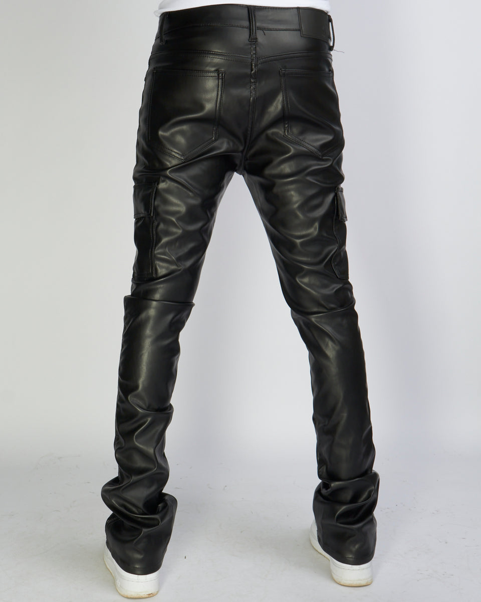 Waimea Stacked PU Leather Pants - Black - M5793D – Vengeance78