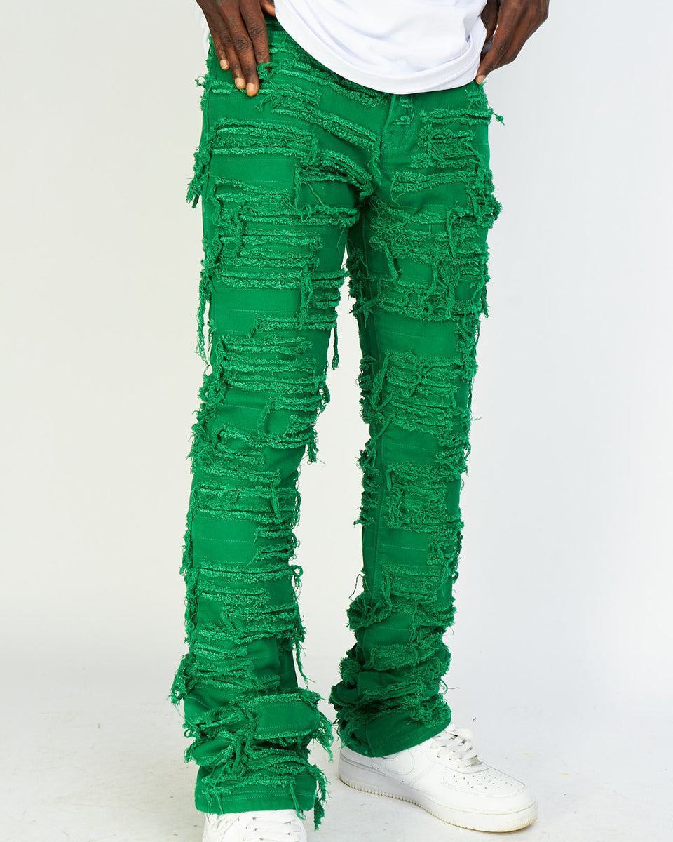 Politics Jeans - Thrashed Distressed Denim - Green - Debris 506 ...