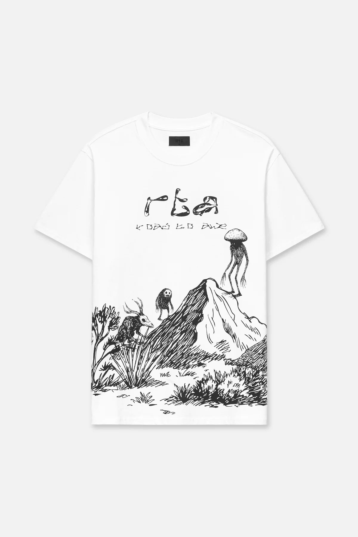 RTA T-Shirt - Creature Scenery Oversized Tee - White - MCHPK911