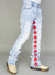 NME Jeans - Pryor - Stacked Light Blue And Red - 502