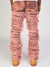 Majestik Jeans - Nirvana Rip And Frayed Stacked Pants - Pink Camo - DL2260