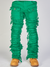 Majestik Jeans - Nirvana Rip and Frayed Stacked Pants - Green - DL2260