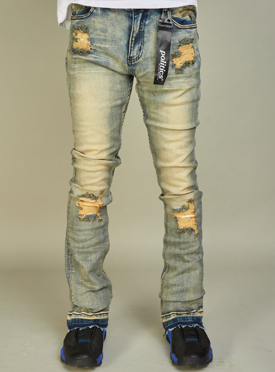 Politics Jeans Super Stacked Skinny Flare 38 Inseam Scott Vinta Vengeance78 