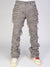 Politics Jeans - Thrashed Distressed Stacked Flare - Grey - Debris 515