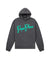 Paper Plane Hoodie - Script Logo Puff Print Hoodie - Washed Black - 310016