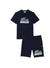 Lacoste Short Set - Ombré Striped Logo - Navy Blue-166 - TH5070 51 166