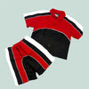 Rebel Minds Short Sets - Color Block Crop - Red - 610-14731