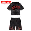 Rebel Minds KIDS SHORT SET - Iced Black - Red - 61211806