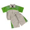 Kindred Short Set - Rhinestone Nylon Track Set - Khaki/Green - KD2236S