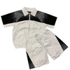 Kindred Short Set - Rhinestone Nylon Track Set - White/Black -KD2236S