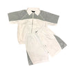 Kindred Short Set - Rhinestone Nylon Track Set - White/Grey - KD2236S