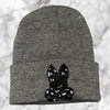 Psycho Bunny Beanie - Mens Knit - Grey - B6A24Q1HT