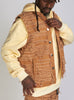 Politics Jean Vest - Thrashed Distressed Denim Vest - Dark Khaki - Debris 494