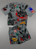 Rebel Minds Short Set - Saint Splatter - Charcoal - 610-11114