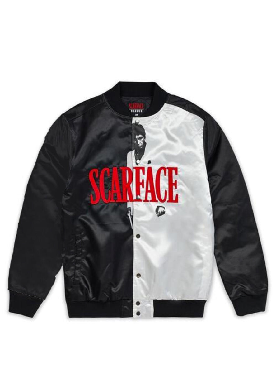 Reason Jacket - Scarface Split Varsity - Black And White - SF-57 ...