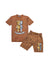 Rawyalty Short Set - Teddy Robot - Brown Wash