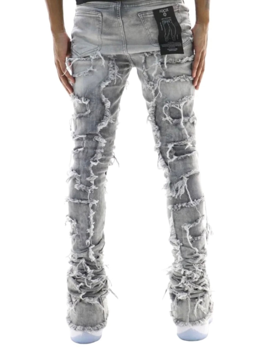 Focus Jeans - Distressed Super Stacked - Lt. Grey - 3445C – Vengeance78