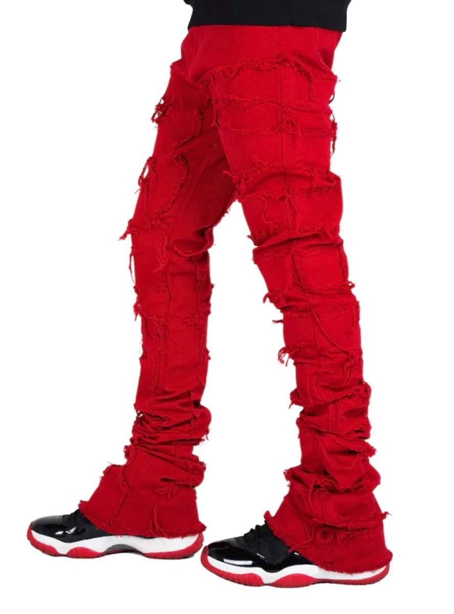 Focus Jeans - Distressed Super Stacked - Red - 3445C – Vengeance78