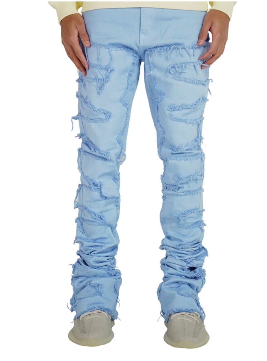 Focus Jeans - Distressed Super Stacked - Sky Blue - 3445C – Vengeance78