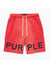 Purple-Brand Shorts - High Risk Jumbo Wordmark - Red - P446-HSRJ323