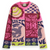 Scotch & Soda Sweater - Dropped Shoulder Fit Jacquard Pullover - Pink Flyer Graphic - 174611