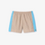 Lacoste Shorts - Men's Monogram Print Swim Trunks - Beige And Blue  - MH6980-51