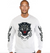 George V T-Shirt - MEN'S SWEAT SHIRT -Tigra Pullover with Rhinestone Tiger Head-WHITE - GV-2801