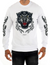 George V T-Shirt - MEN'S SWEAT SHIRT -Tigra Pullover with Rhinestone Tiger Head-WHITE - GV-2801