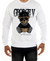 George V T-Shirt - Biggy  Pullover with Rhinestone Thug Teddy - White - GV-2805