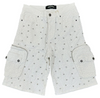 Vicious Shorts - Crystal Long Fit Cargo Denim Shorts - Pure White - VC950