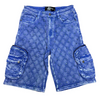 Vicious Shorts - Crystal Long Fit Cargo DenimShorts - Wedgewood - VC950