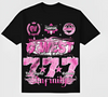 G West T-Shirt - G West 777 Tee Mens Style - Black\Pink - GWRHJMTFG9263