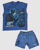 G West Short Set - Oil Wash Sleeveless World Tour Tee - Navy Oil Was\Black - GWRHSLSET5017