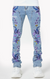 Guapi Jeans - Purple Flower Denim - Blue  - 565PFD