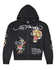 Ed Hardy Hoodie - Tiger Eagle Boxy Rhinestone Zip Up - Black - EHM1303-4RS