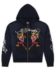Ed Hardy Hoodie - Tiger Flame Boxy Zip - Sunfade Navy - EHM1303-6