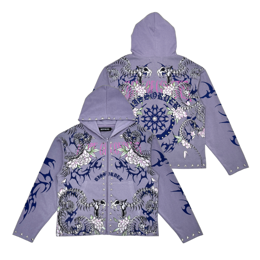 Diss The Order Hoodie - Zip Up - Lavender - DS341-LAV – Vengeance78 Diss The Order Hoodie - Zip Up - Lavender - DS341-LAV – Vengeance78
