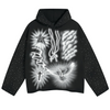 Wknd Riot Hoodie - Air Brush Rhinestones - Black - AIRBRUSHHDY