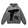 Wknd Riot Hoodie - Glock Patch - Grey Wash - GLOCKPATCHHDY