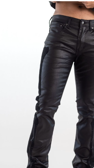 Kindred Pants - PREMIUM SKELETON EMBROIDERY RHINESTONE PANTS - COATED ...