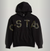 G-Star Sweater - Embro print Loose Hooded Sweater - Dark Black - D25530