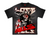 Lost Hills T-Shirt - Oversized Screenprint With Rhinestone -Black Washed - LH5008