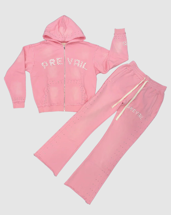 Legends Prevail Sweatsuit - Flare Rhinestone - Pink - LP-KS-003B