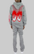 Rebel Minds Sweatsuit - Stacked Flame Skull Acid Wash - Grey - 152-315