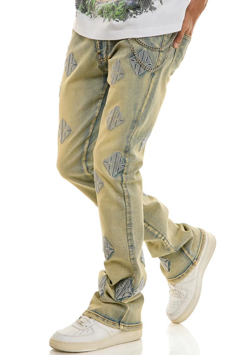 KDNK Jeans - Patch + Rhinestone - Blue - KND4886 – Vengeance78