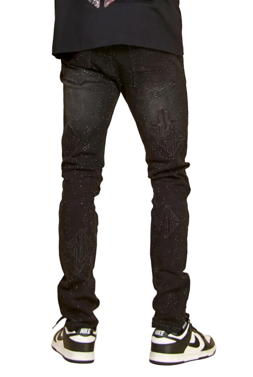 KDNK Jeans - Patch + Rhinestone - Black - KND4886 – Vengeance78